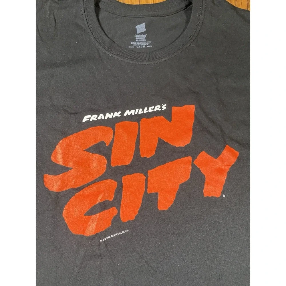 Vintage Frank Miller‎ Sin City Shirt Mens Extra Large Black Graphic 2005 Movie